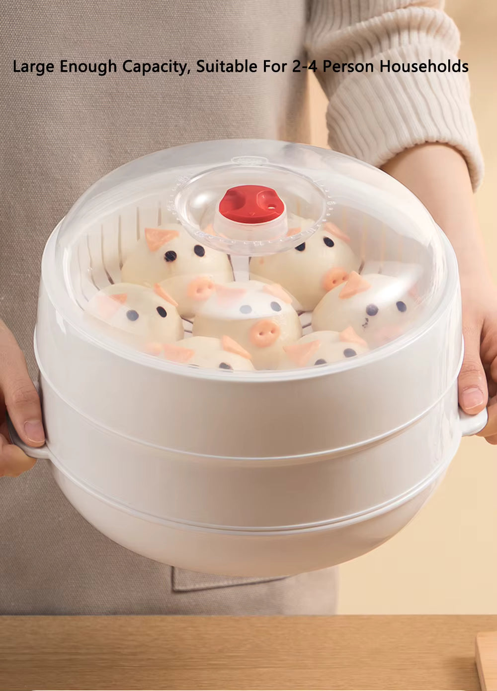 🔥 Microwave Vegetable & Bun Steamer – Healthy Steam Cooking in Minutes