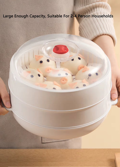 🔥 Microwave Vegetable & Bun Steamer – Healthy Steam Cooking in Minutes