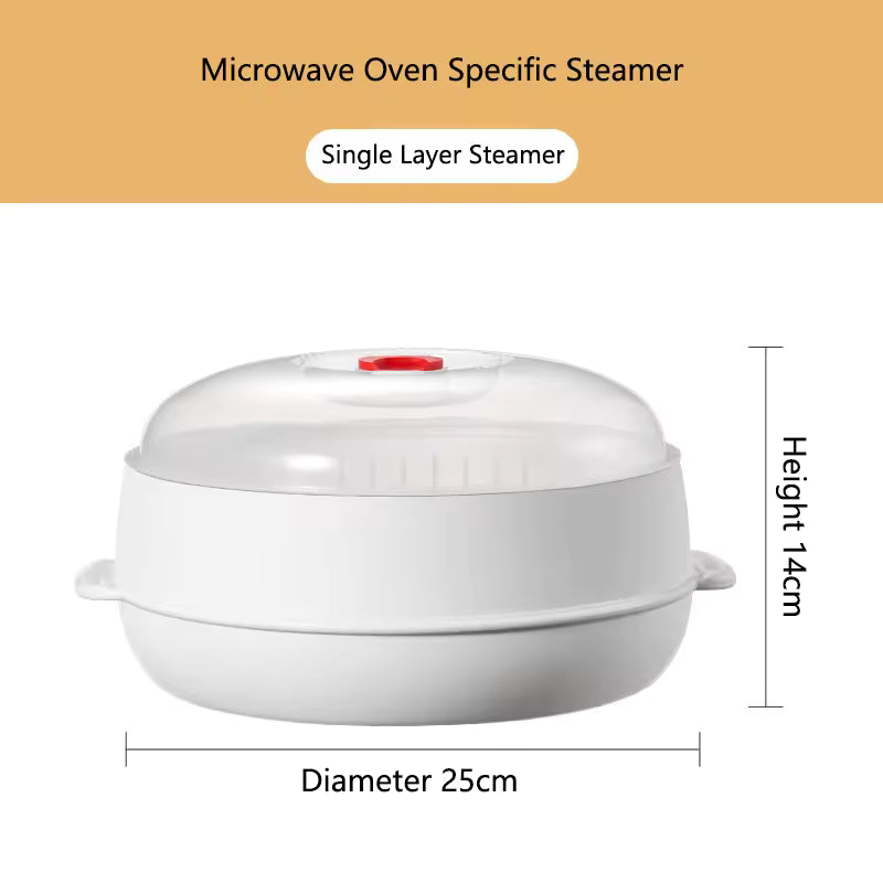 🔥 Microwave Vegetable & Bun Steamer – Healthy Steam Cooking in Minutes