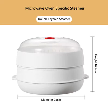 🔥 Microwave Vegetable & Bun Steamer – Healthy Steam Cooking in Minutes